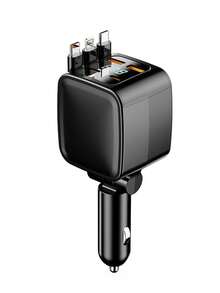 XF.Meraki 7合1車用充電器，100W快充，附70cm延長線，內建180°可調式Type-C/iOS介面與80cm延長線，多功能車用充電器，汽車配件 - 七合一可伸縮車用充電器(C+L) - 查看 12