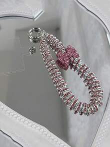1 buah Gantungan Ponsel Tali Pergelangan Tangan Pendek Mutiara Mewah Rhinestone Zirkonia - MultiWarna - View 9