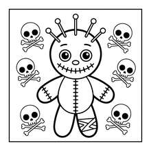 1pc 7.9*7.9 Inch Adult Coloring Book, Cute And Creepy Theme, Suitable For Family, Friends' Birthday, Christmas, Halloween And Other Party Gifts, Stress Relief, 24 Pages Single-Sided Printing, Back To School Stationery Supplies - Single Piece - View 3