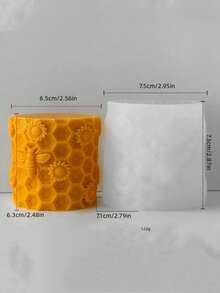 1pc Silicone Bee & Flower Embossed Honeycomb Cylinder Mold, DIY Aromatherapy Candle Plaster Decor Craft Gift Making Mold, Insect Theme Round Mold - A-White - View 7