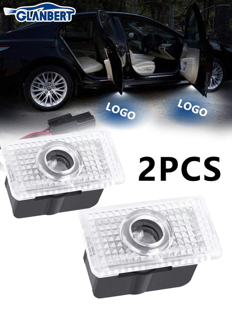 2pcs Car Door Logo Projection Lights, Compatible With All Tesla Models, 2025 Upgraded OEM Style Welcome Ground Lights, Ultra Bright High Definition Non-Fading 3D Laser Phantom Lights - Compatible With Tesla - 查看 1
