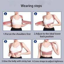 Scientifically Designed Hunchback Corrector With Invisible Posture Strap For Women, Back Straightener And Hunchback Prevention - 1-piece Set - View 3