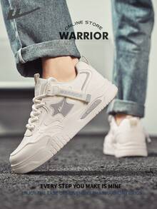 Warrior Men's Board ShoesSpring And SummerComfortable Modest Style Casual Yet Sleek Sneakers Applicable Throughout The Year Wear-Resisting All-Day Wear Training Sneakers Running Shoes - Beige/Gray - View 4