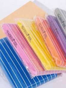 5/10/20/50pcs Oval Nail File Set, 0.47 Inch Thick Sponge Nail File For Gel Nails, Washable Double-Sided 100/180 Grit Polishing File - Multicolor - View 6
