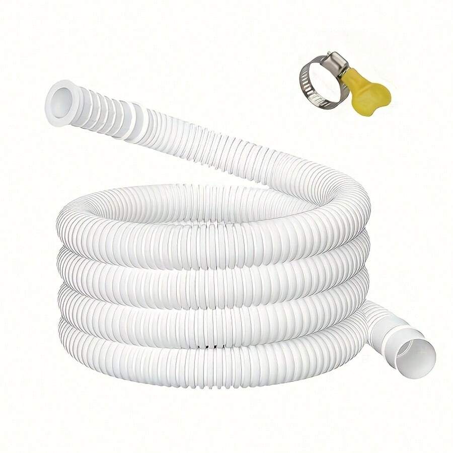 1pc Flexible Rubber Washing Machine Inlet Hose, (2M-10M) Multi-Function Universal Automatic Drum Washing Machine Drain Extension Pipe, Suitable For Air Conditioner And Plastic Sink