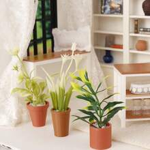 1 pièce Modèle de plante fleur, paysage miniature décoratif, bonsaï mini, jouet alimentaire, plante verte 12 points, bonsaï mini, maison de poupée, jardin DIY, paysage miniature, ornement de fête, mini plante, décoration de bureau - Plante en pot ABC - Voir 4