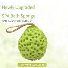 4 Packs Honeycomb Bath Sponge Set With Hanging Rope, Soft Exfoliating Body Shower Scrubber Ball, Reusable Bathroom Cleansing Tool, Includes Green, Orange, Purple, Yellow - A - View 11
