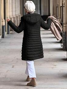 Risissida Women's Casual Hooded Down Jacket With Pockets, Lightweight For Everyday Wear - Black - View 3