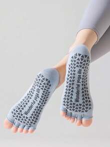 1/3/6 Pairs Women's Open Toe Five-Finger Yoga Socks, Summer Thin Professional Non-Slip Adult Indoor Sports Split Toe Pilates - Multicolor - View 3