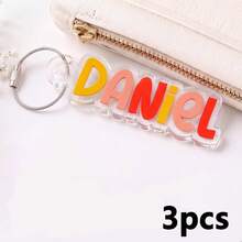 Personalized Colorful Keychain, Customized Name Tag Key Ring, Acrylic Text Gift, For Men And Women, Teacher's Day, Back To School, Birthday, Anniversary, Graduation, Christmas And Party Favors - Multicolor - View 11
