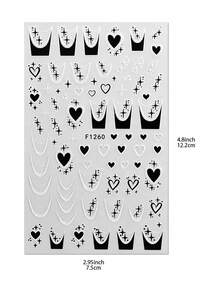QIANJIKU 3 feuilles d'autocollants pour ongles Halloween avec imprimé léopard pailleté argenté en forme de flamme et de cœur, style français Y2K gothique doux et cool, décoration d'art pour ongles, convient pour les festivals de musique, la rentrée scolaire, les fêtes, fournitures pour artistes de manucure - Multicolore - Voir 9