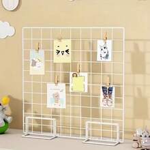 1pc Metal Mesh Vertical Display Stand, Premium Texture, Desktop Placement, Jewelry Display, Photo Storage, Office Soft Decor, Home Decoration, Party Aesthetic Backdrop Organizer - View 6