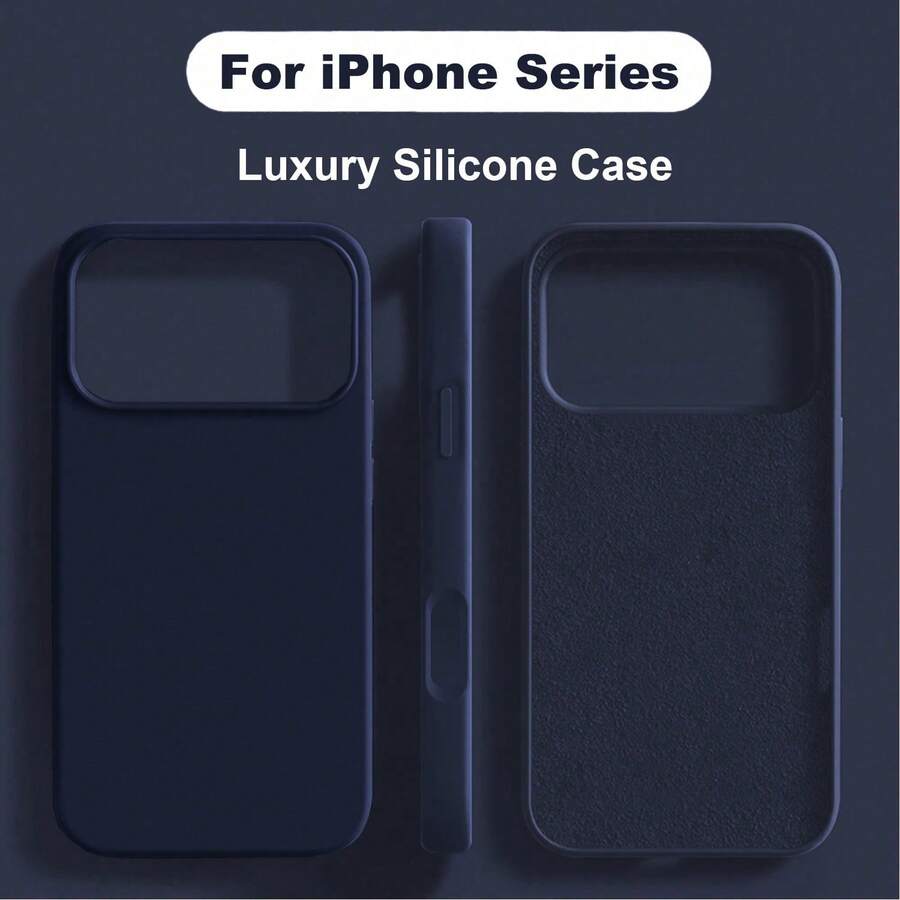 New Luxury Shockproof Soft Friendly Phone Case Compatible With Iphone 17 16 15 Pro 14 Plus 13 12 11 17 Pro Max Air XR XS Max X/XS 7/8 Plus 7/8, Drop-Proof Silky Protective Cover, Fall-Resistant Design, Skin-Friendly Material Blue