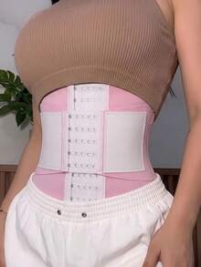 1件女款收腰褲，高壓腹部控制塑形腰帶，運動腰帶，經典款適合日常穿著 - 粉色 - 查看 3