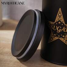 Myrothcane 3Pcs Star Moon Sun Pattern Airtight Storage Jar Large Capacity Food Container For Kitchen Coffee Tea Sugar Organization - Black - View 11