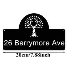4 Sizes Available! Custom House Name Sign, Modern Hollow Tree Of Life Metal House Number Plate, Personalized Address Sign, House Sign, Porch Sign, Front Door Sign, Housewarming Gift - Black - View 11
