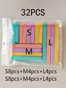 16/32/48pcs 3 Sizes Candy Color Food Bag Clips, Plastic Airtight Moisture-Proof Sealing Clips For Kitchen Home Pantry Drawer Potato Chips Snacks Cereal Bread Bag Sealer Freshness Clips - Multicolor - View 9