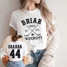 Brill University Graham 44 Hockey Wende-T-Shirt, Brill University Hockey Romantisches T-Shirt, Unisex Kurzarm-T-Shirt, Geschenk für Buchfans - Weiss - Übersicht 1