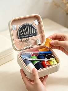 Mini Travel Sewing Kit, Sewing Bag, Sewing Patterns, Beginner Small Sewing Tool Kit With Zipper Storage Box, Also As Jewelry Storage, DIY Handmade Sewing, Accessory Storage Box, Travel, Creative Mini, Portable, Suitable For Travel And Home Use, Can Store Sewing Tools, Accessories, Hair Clips, Earrings, Necklaces, Rings And Other Jewelry, Suitable For Men And Women, Craft Enthusiasts, Teachers, Students, Office Workers, Perfect Gift For Birthday, Party, Back To School, Graduation, Teacher's Day - Multicolor - View 9
