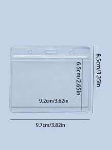 2/4/10pcs Transparent Waterproof ID Badge Holders, Vertical Or Horizontal, Clear PVC Plastic Card Sleeves With Clips, Suitable For Students, Office Employees, Business Name Tag Protection - Multiple Specifications - View 9