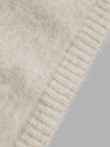 Nicenter Women's Fall Winter Oatmeal Casual Wool Blend Sequin Trim V Neck Fitted Knit Sweaters Tops Fall Clothes For Women Elegant Winter Clothes - Apricot - View 4