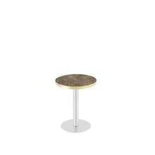 Modern Round Side Table With A Gold Stainless Steel Frame, Marble-Effect Top For Living Room, Luxury Side Table With A Sturdy Base. - 灰色 + 中密度纖維板 - 查看 2