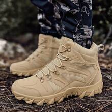 Men's Hiking Boots All-Terrain Shock-Absorbing/Outdoor Mountaineering Boots, Featuring Lace-Up Ankle Design, Non-Slip Rubber Sole And Ergonomic Design Suitable For Camping, Hiking, Work And Long-Term Use - 702 Khaki - View 3