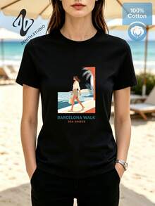 Women T-Shirts - 黑色 - 查看 1