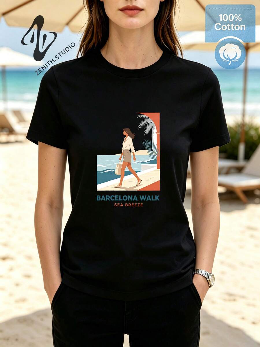 Women T-Shirts - 黑色 - 查看 1