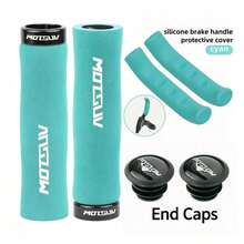 MOTSUV Single Lock Sponge Bicycle Handlebar Grips Set With Silicone Brake Lever Covers, Multi-Color MTB Handlebar Kit - Multicolor - View 13