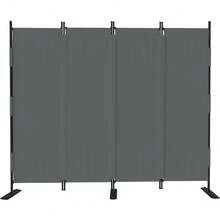 Room Divider 4 Panel Folding Privacy Screen, Portable Small Room Dividers Partition 88" Wall Dividers For Room Separation Upgrated Seamless Accordion Room Divider (Grey, Type A) - Grey - View 7