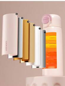 1pc Stainless Steel Insulated Water Bottle With Fashionable Dual-Use Lid, Suitable For Outdoor And School, Unisex - Multicolor - View 8