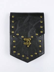 1pc Viking Style Medieval Waist Bag With Textured Design - Brown/Black Renaissance Coin Purse And Dice Pouch, Perfect For LARP, Halloween, Thanksgiving And Christmas Cosplay Costume Props, Gothic Wallet - ZSJ - View 11