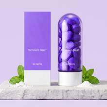 Purple Toothpaste Tablets, Fresh Breath & Teeth Whitening, Solid Toothpaste Tablets - 30pcs - Mint - View 2
