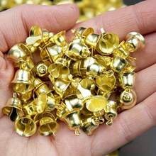 10/20/30pcs Mini Gold Bells - Christmas Decor, Wreaths And Holiday Decorations, Open Bell Shape, Metal Christmas Bell Pendants, Suitable For Christmas Tree Decoration, Party Decor, Wedding, Percussion Instruments, DIY Crafts And Party Favors - one-size - View 1