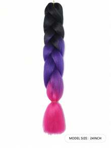 3pcs/Set 24-Inch Ombre Pink Synthetic Braiding Hair Extensions, Cocok Untuk Box Braids, Gaya Rambut Liburan Dan DIY, Ekstensi Rambut Kepang Lembut Dan Halus Untuk Wanita - MultiWarna - View 30