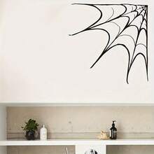 Classic Halloween Spider Web Wall Decal - Removable PVC Sticker, Static Adhesion, Suitable For Living Room, Bedroom, Entryway Decoration, Halloween Home Decor - one-size - View 2