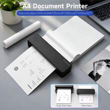 ORICO A4 Portable Thermal Paper Printer - Built-In Battery, Compatible With 216MM-56MM Width Paper, Inkless, Lightweight Mini, Suitable For Home, Office And Travel Use - Black - View 1