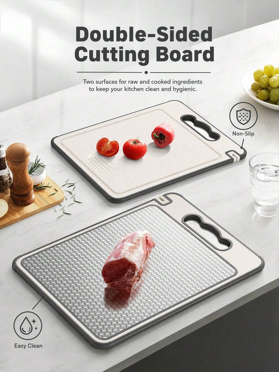 4-In-1 Multifunctional Cutting Board, Titanium Cutting Board, Kitchen Titanium Cutting Board, Built-In Knife Sharpener, 304 Stainless Steel Cutting Board, Suitable For Meat, Fruit And Vegetables - Multicolor - View 1