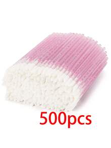 500、300、100、50支裝 純色水晶唇膏塗抹棒 唇彩塗抹棒 無毛屑化妝工具 美容工具（粉色） - 粉色 - 查看 12