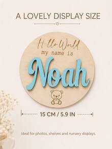 Custom Wooden Name Sign, Personalized Birth Plaque, Room Decor, Customized Name Board, Customizable Keepsake Gift, Boy, Girl, Family, Mother, Friend, Wall Art - Style a - View 3