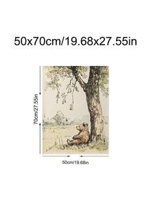 1 pièce Impression d'ours vintage, Décoration rustique, Imprimable de forêt fantaisiste, Art mural d'animaux mignons, Décoration de chambre, Décoration de salon, Décoration de dortoir, Arts muraux, Décoration murale, Décoration de maison, Décoration de pièce, Art mural sur canevas, Affiches, Art mural avec cadre, Cadre en option - 1 pièce - Voir 12