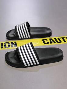 Soft Thick Cushioned Men's Slides, Comfort Indoor Home Slippers, Non-Slip Outdoor Beach Sandals, Essential Travel Shoes, Extra Large Sizes EU 39 To 48 - Black - View 11