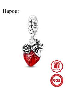 1 Pieces Halloween Pendants Skeleton Rose Heart Shape Fine Jewelry For Women Fits Original Bracelet & Necklace DIY Making - Multicolor - View 14