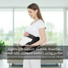 Maternity Support Belt Breathable Elastic Wrap Adjustable Pregnancy Belly Band For Daily Wear - 黑色 - 查看 3