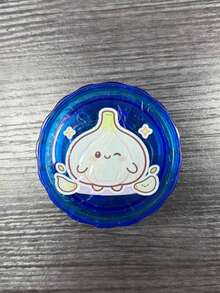 1個獨特可愛卡通眨眼大蒜造型大蒜壓碎切碎碗,獨家可愛大蒜圖案波浪藍PP材質大蒜研磨容器,多功能迷你手動薑蔥壓碎器,適用廚房烹飪備料 - 彩色 - 查看 15