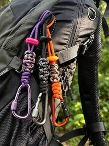 1pc Portable Water Bottle Lanyard, Outdoor Travel Hiking Beverage Carrying Accessory, With Aluminum Alloy Hook And Lanyard Design, Can Easily Secure Mineral Water Bottles, Also Can Be Used As Backpack Key Chain - Multicolor - View 1