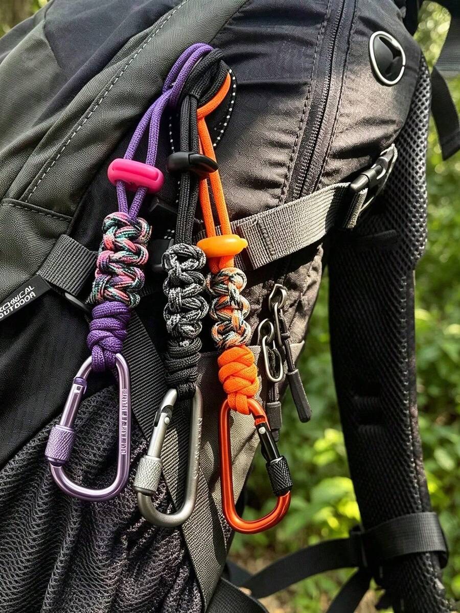 1pc Portable Water Bottle Lanyard, Outdoor Travel Hiking Beverage Carrying Accessory, With Aluminum Alloy Hook And Lanyard Design, Can Easily Secure Mineral Water Bottles, Also Can Be Used As Backpack Key Chain - Multicolor - View 1
