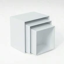 6 Pcs Hollow Bottom, White Acrylic Display Stands Boxes, Table Riser Cube Set For Jewelry Figures Show Party Christmas - 6 Pieces - View 5