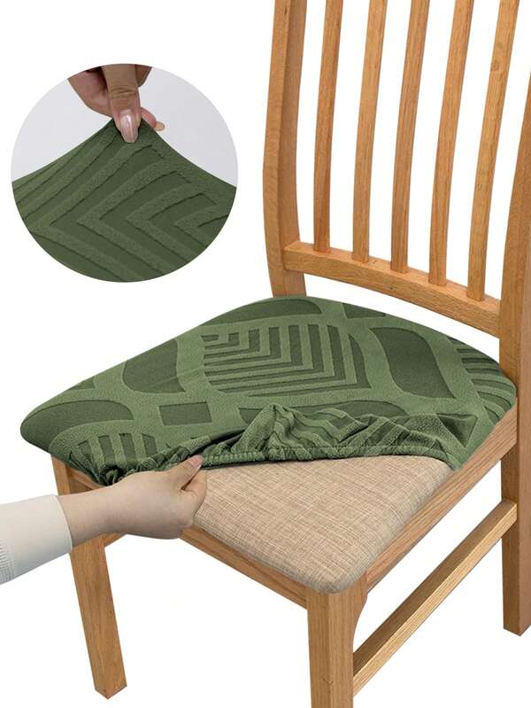 4/6 Buah Sarung Bantal Kursi Jacquard Elastis, Dapat Diregangkan dan Dicuci dengan Mesin, Cocok untuk Melindungi Bantal Kursi di Ruang Belajar, Ruang Tamu, dan Kamar Tidur